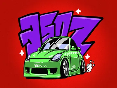 Nissan 350Z Illustration Print Design cars graphic design illustration postcard poster poster design procreate