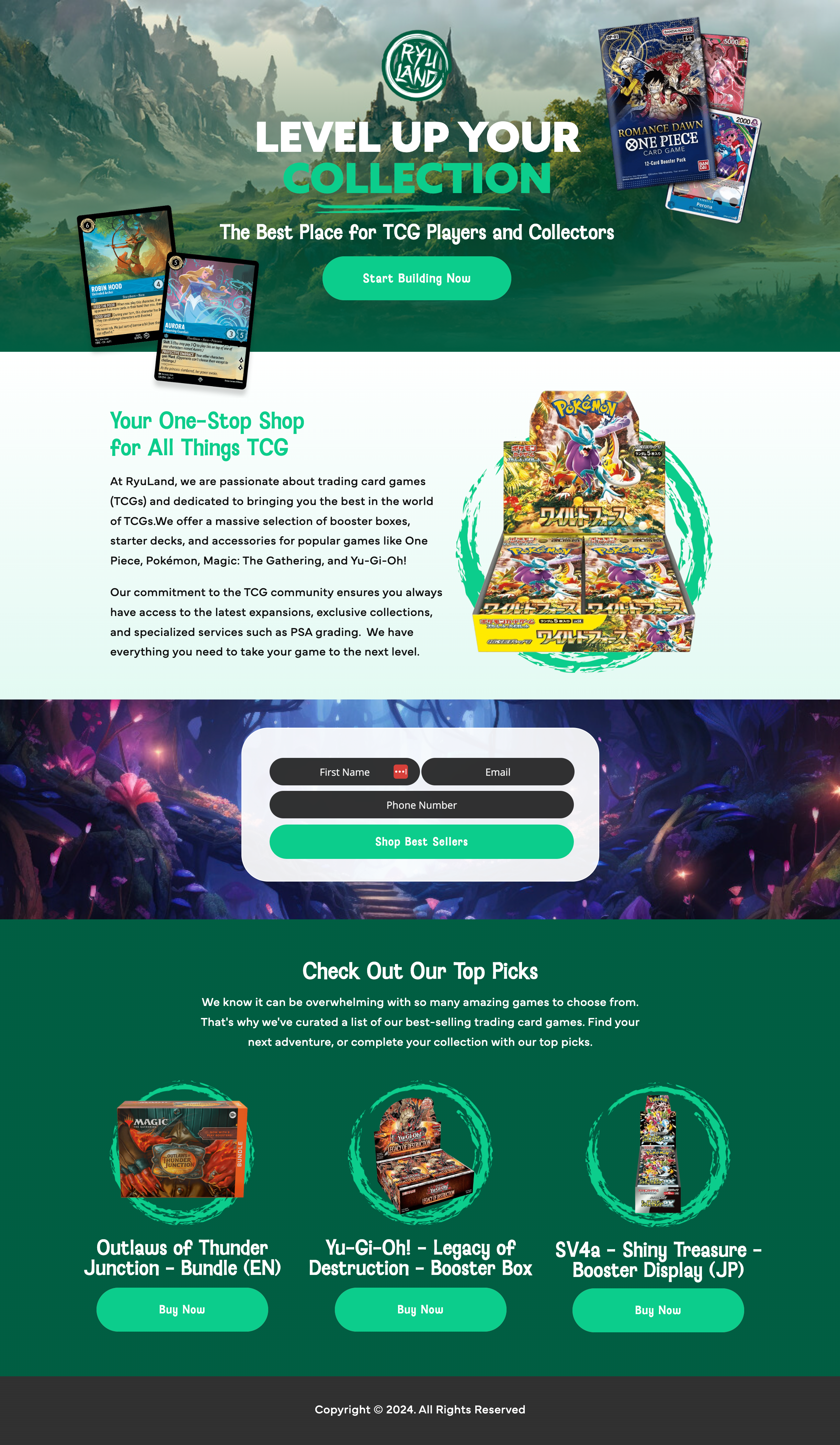 Landing Page Ryu Land landing page