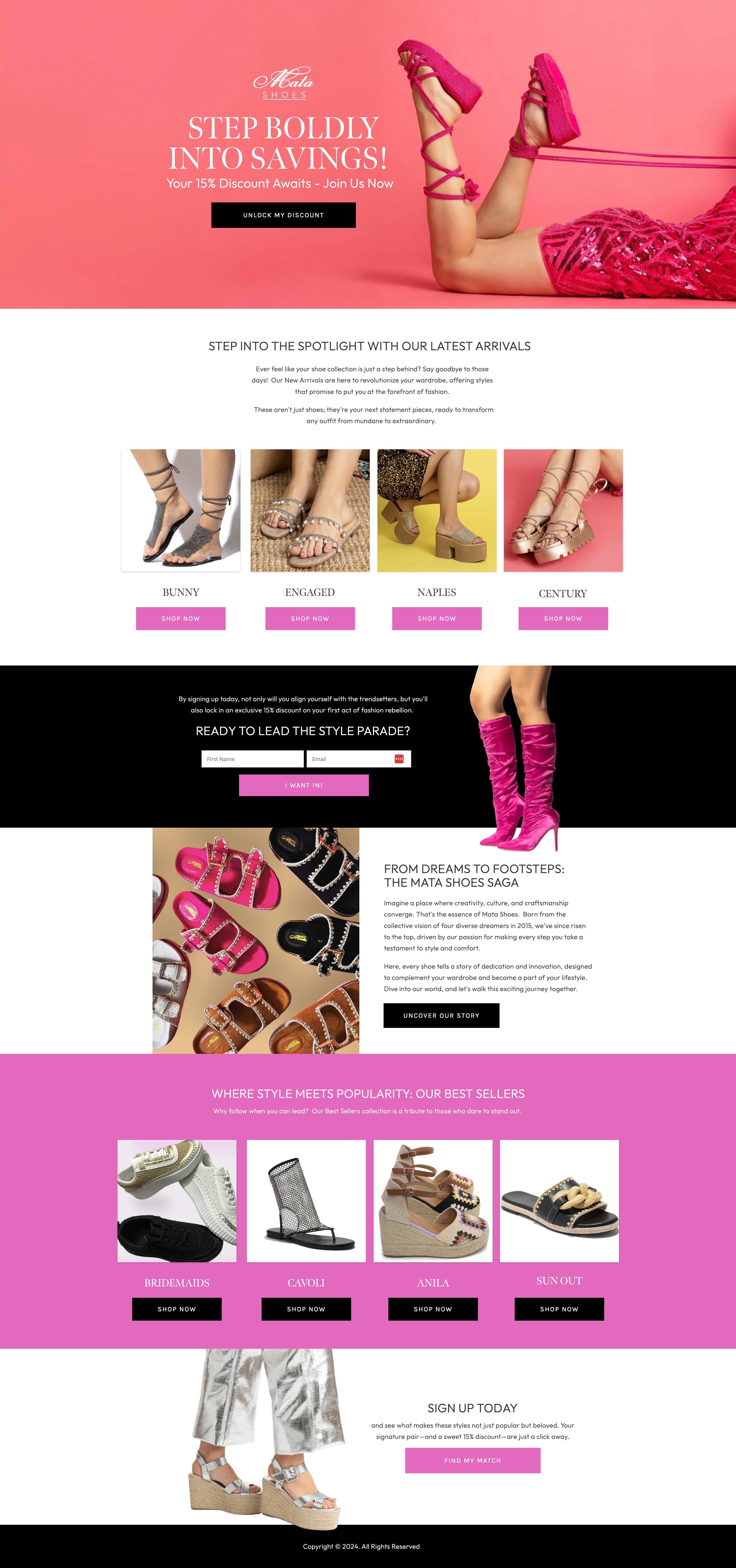 Mata Shoes Landing Page landing page ui