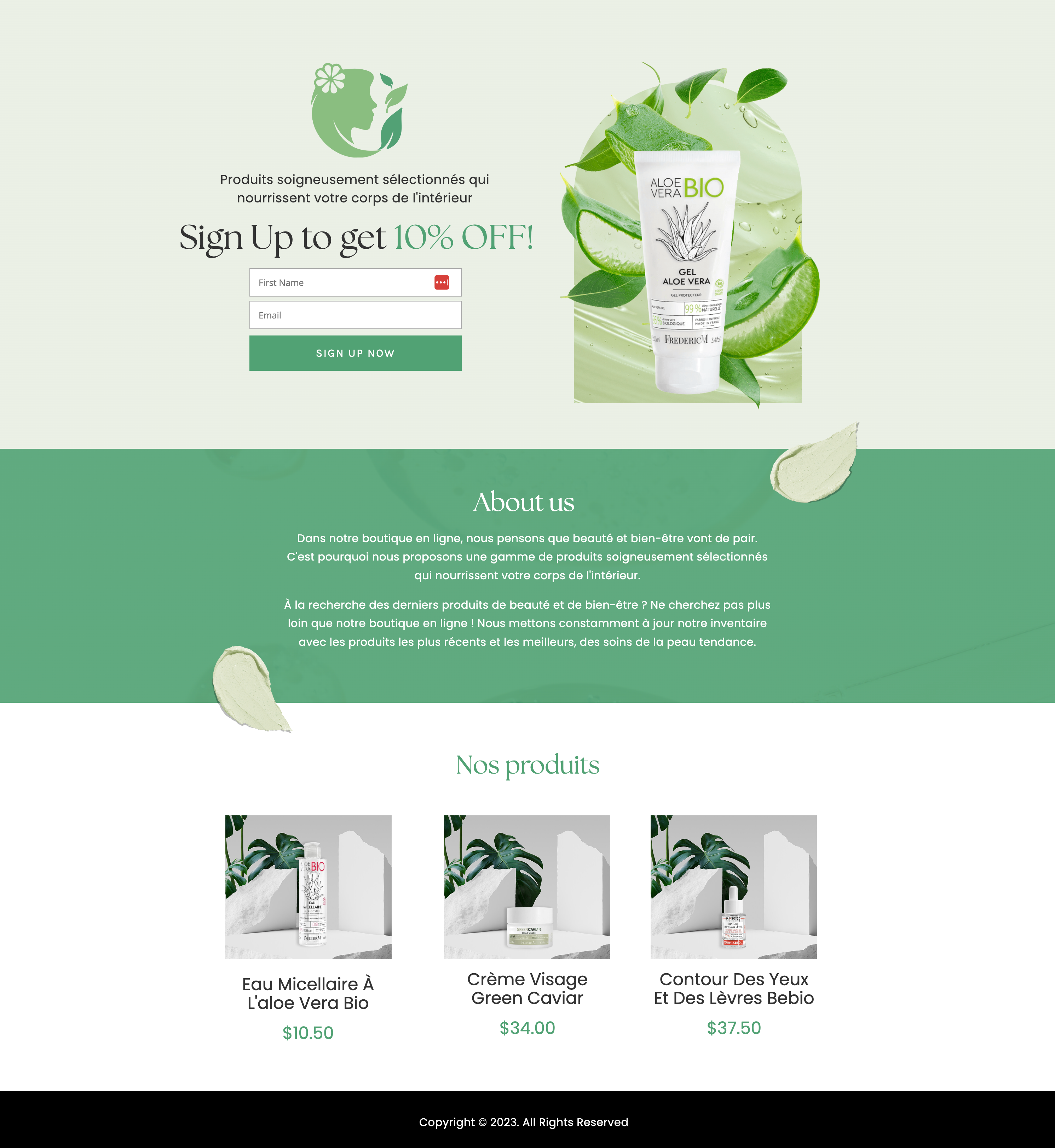 Lading Page 10%OFF (French Client) ui