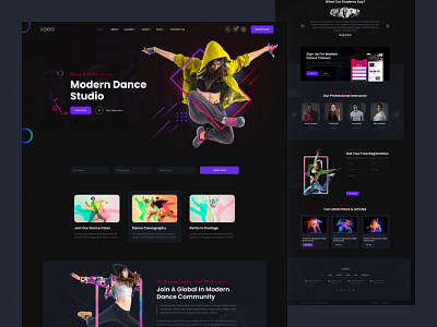Modern Dance Studio design illustration logo ui ux web website