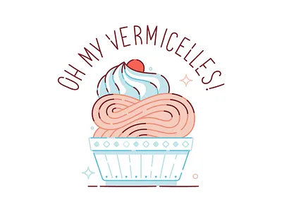 Swiss desserts: Vermicelles dessert illustration swiss vector vermicelles