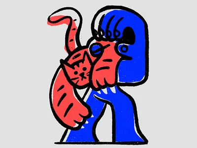 Take me home carry cat character design free hand handmade hold home hug illustration lines pet procreate sitter takemehome ui ux