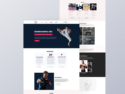 Martial Arts website UI/UX Design animation branding design graphic design illustration landingpage logo martial arts website uiux design ui ux vector website design