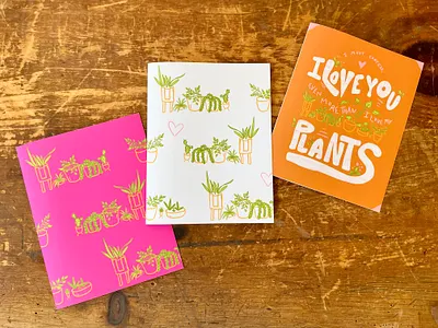 Valentine's Day Greeting Cards Illustration by Julia Barry greeting cards hand drawn illustration julia barry plants procreate