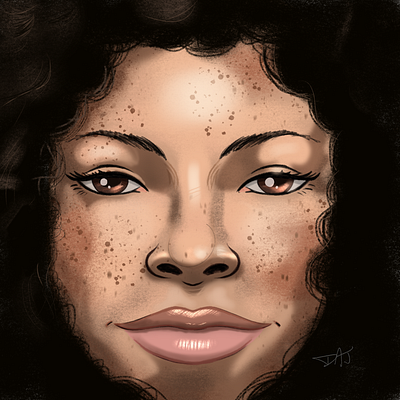 Freckles N' All african american art beautiful women black black history eyes face faces freckles hair illustration lips woman