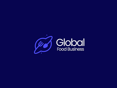 Global Food Business Logo astronaut branding business cosmos creative food global identity logo logo design mark minimal modren planet saturn stars symbol