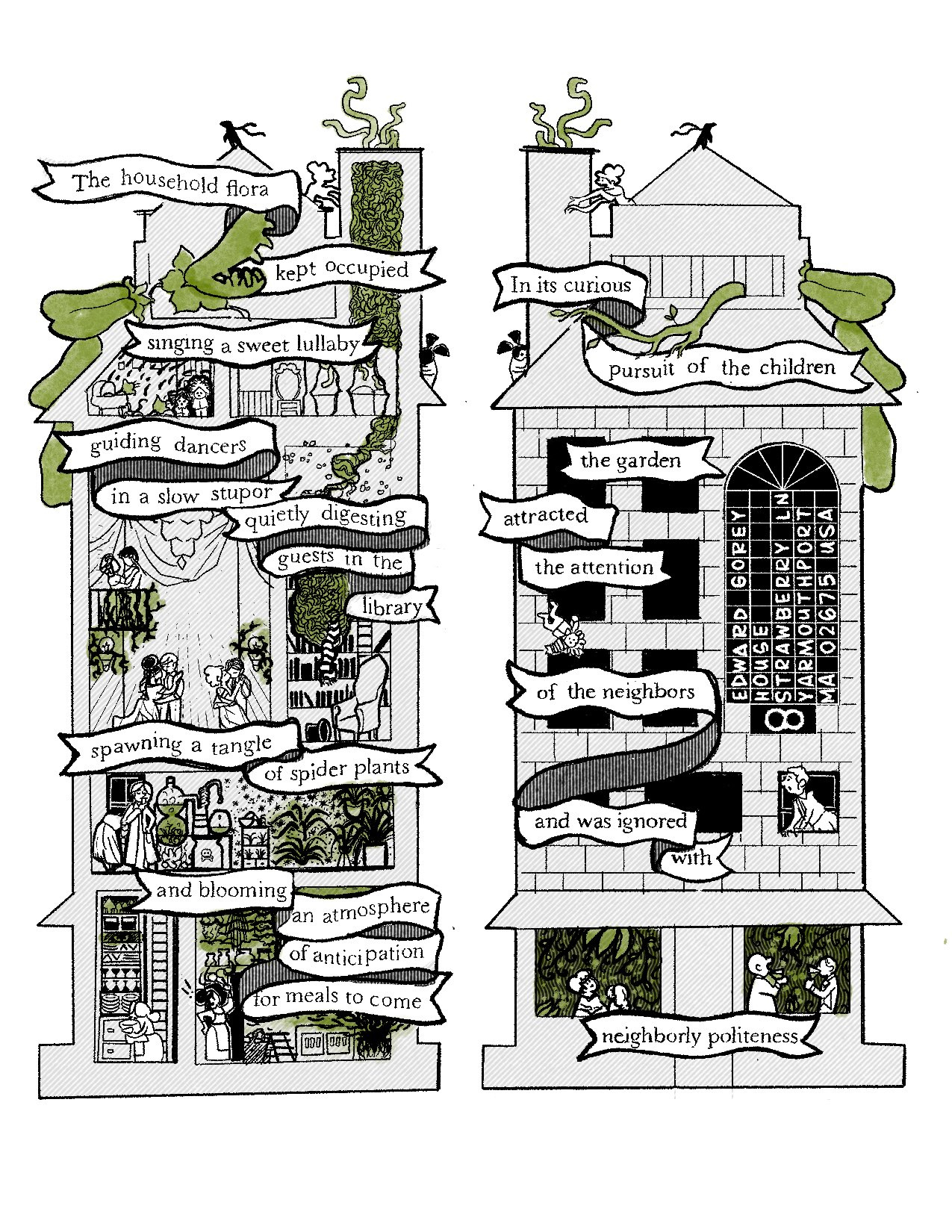The Evil Garden: Edward Gorey Envelope Contest 2025 edward gorey gothic illustration procreate