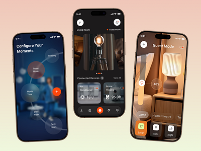 Smart Home Mobile App Design app conditioning device management home home automation home monitoring ios lamp lightning luxury mobile mobile app remote control smart smart device smart home smart home mobile app smart house smarthome toggle