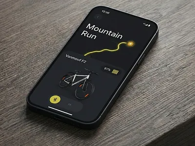 Cycling app design androiddesign appdesign color cyclingapp darkui fitnessapp googlepixel mobileui photorealistic productdesign ui uidesign uimockup ux uxdesign