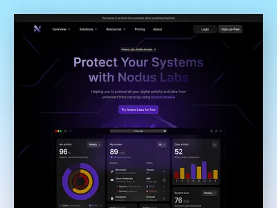 AI Cybersecurity SaaS – Landing Page Hero Section ai saas b2b saas clean web ui conversion focused design cybersecurity website dark web design design system hero section design interaction design landing page design marketing website modern web ui product website responsive web design saas landing page startup website tech landing page ui design ux design web design