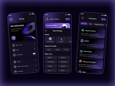 AI Chatbot / AI Voice Mobile App UI ai ai agent ai app ai assistant artificial intelligence chat gpt chat interface chatbot clean generative ai ios landing page mobile app mobile application ui ux voice voice ai voice chat voice message