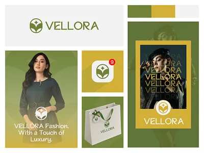 VELLORA — Elegant Luxury Fashion Logo, Branding Design brand identity dribbble design fashion brand female logo logo design luxury branding luxury logo premium design v logo visual identity women fashion