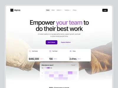 SaaS Landing Page UIUX Design | Hero Section interface product service startup ui ux web
