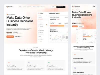 SaaS Landing Page - Sales and Marketing analytics saas landing page modern saas product design revenue tracking saas saas landing page sales analytics sales and marketing landing page sales dashboard sales management uiux web app web design web site
