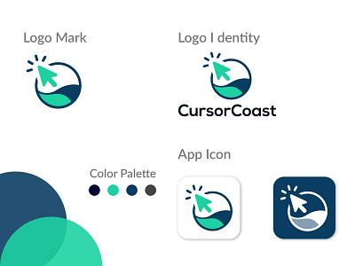 Cursor Coast | Modern Minimalist Logo Design app icon brand style branding business logo coast logo cursor logo design design logo illustration logo logo design logo presentaton minimalist logo mockup free modern logo mouse logo vector