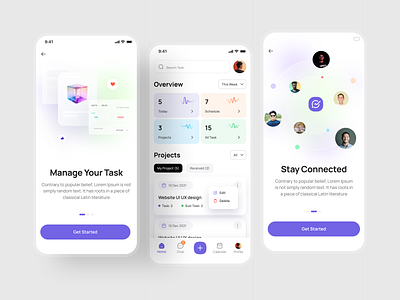 Task Management mobile App design app design product service startup ui ux web