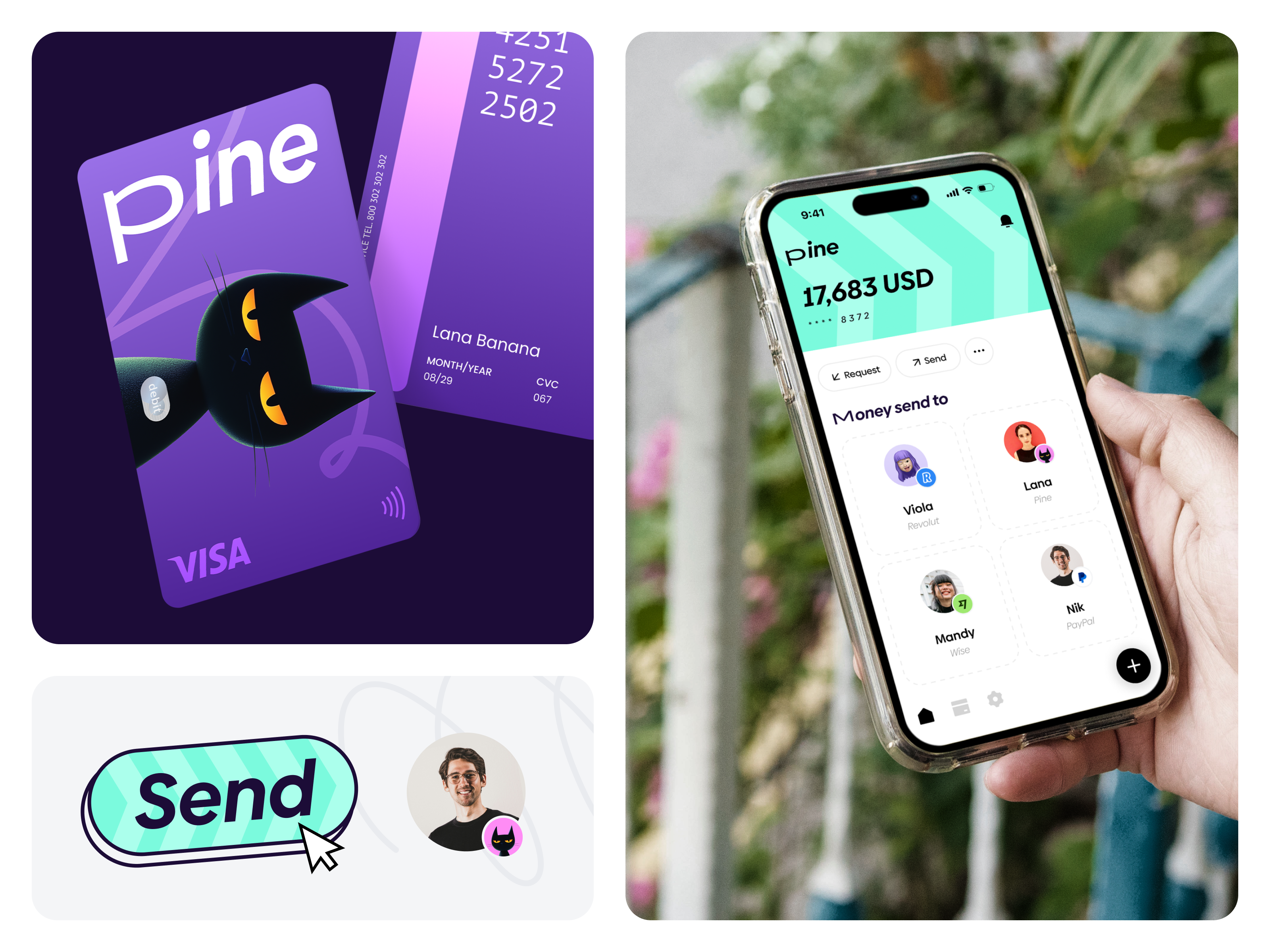 Pine: banking app banking colorful mobile