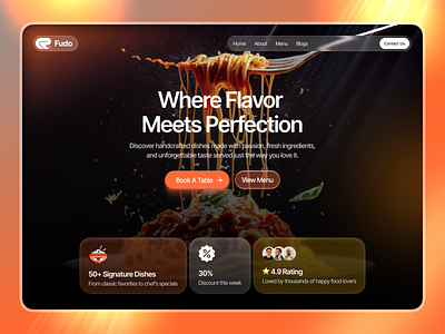 Fudo Restaurant Website design food product restaurant service startup ui ux web website