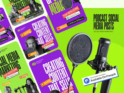 Podcast Social Media Posts | Social Media Marketing branding creative design graphic design illustration marketing podcast poster design idea podcast posts post social media social media posts