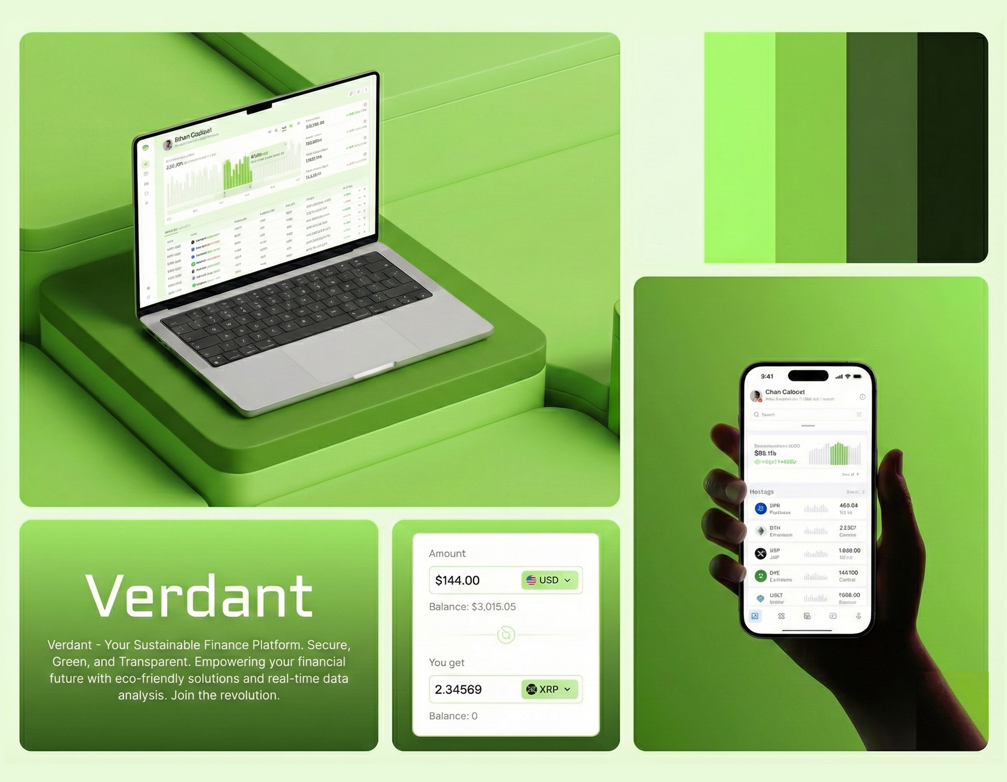 Sustainable FinTech Platform UI – Web & Mobile Crypto Dashboard bankingapp cryptoapp cryptoexchange dashboarddesign datadashboard ecofriendlydesign figma financeapp fintech greenui mobileappdesign modernui portfolioapp productdesign saasdesign uidesign uiinspiration uiux uxdesign webappdesign