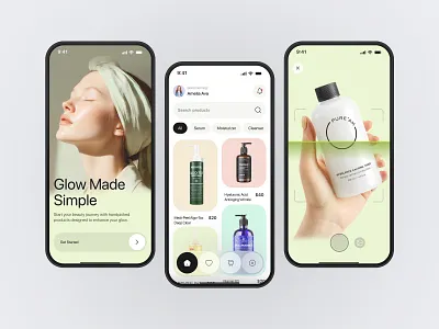 Beauty Mobile App: AI-Powered Personalized Care ai beauty beauty ai beauty app beauty mobile ui beauty products cosmetics app makeup ai makeup mobile app makeup products mobile app design shopping app skin care app skincare app