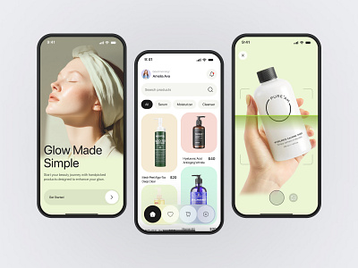 Beauty Mobile App: AI-Powered Personalized Care ai beauty beauty ai beauty app beauty mobile ui beauty products cosmetics app makeup ai makeup mobile app makeup products mobile app design shopping app skin care app skincare app