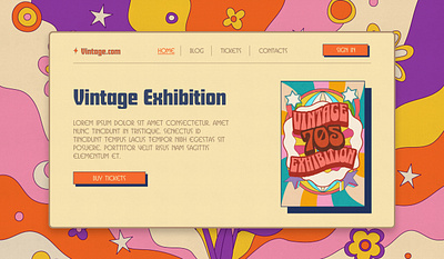 Retro 70s Vintage Website design graphic design landing ui ux web web design