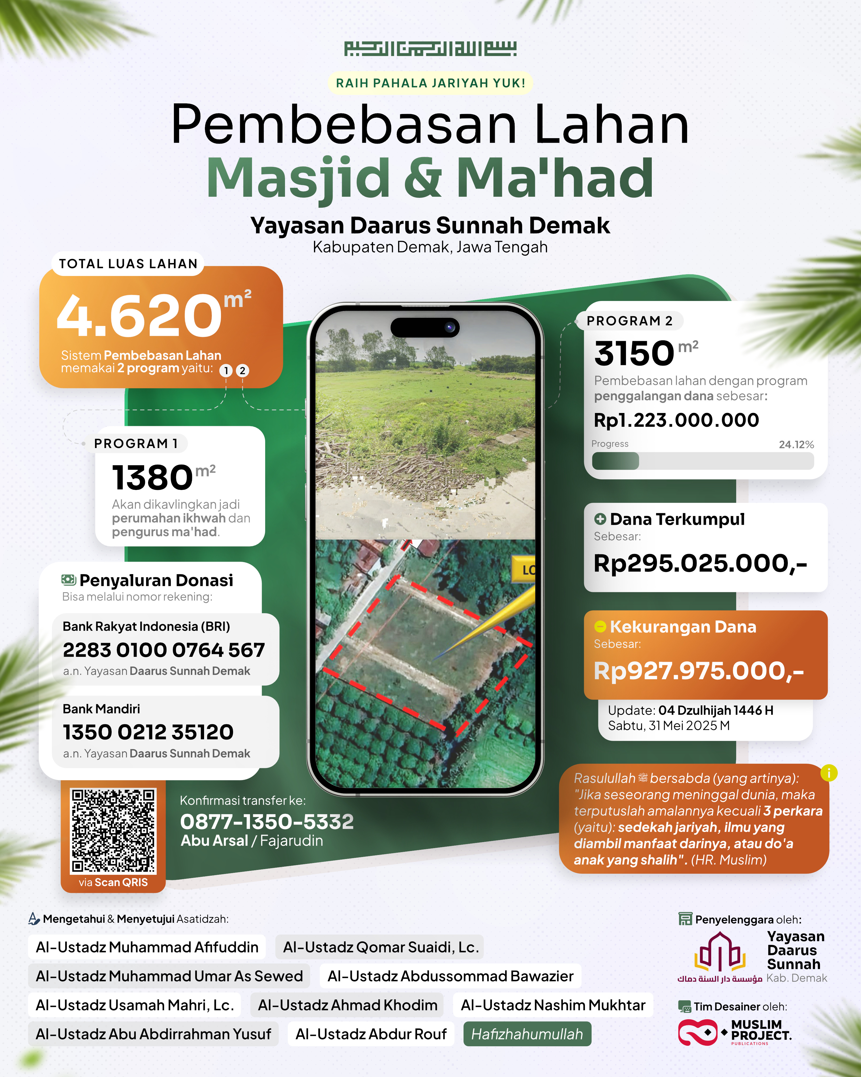 Infographic: Land Acquisition Donation – Daarus Sunnah Demak adobe illustrator brand identity branding creative data visualization data viz design inspiration designer flyer design graphic design illustration infographic infographic design information design photoshop poster design typography visual communication visual design visual identity