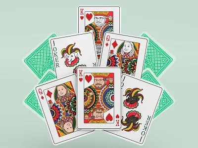 Custom Cartoon Playing Cards | Personalized Poker & Game Cards cartoon cartoon portrait character design drawing game card graphic design illustration joker king poker queen vector