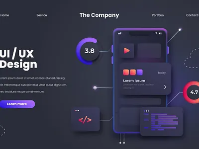 UI/UX Landing Page branding design