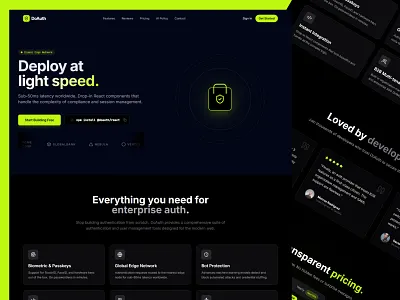 DoAuth | Modern SaaS Landing Page for Secure Authentication admindashboard adminpanel branding darkui dashboarddesign design hero section illustration react.js ui
