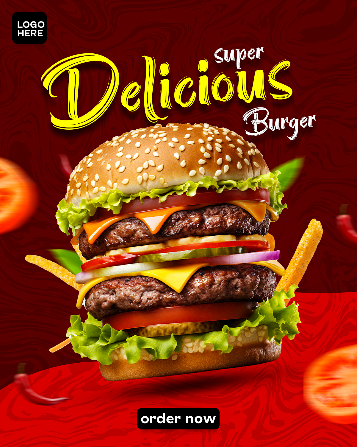 Burger Food Poster | Clean Modern Restaurant Design burger post burger poster design fast food food design graphic design motion graphics poster design product design