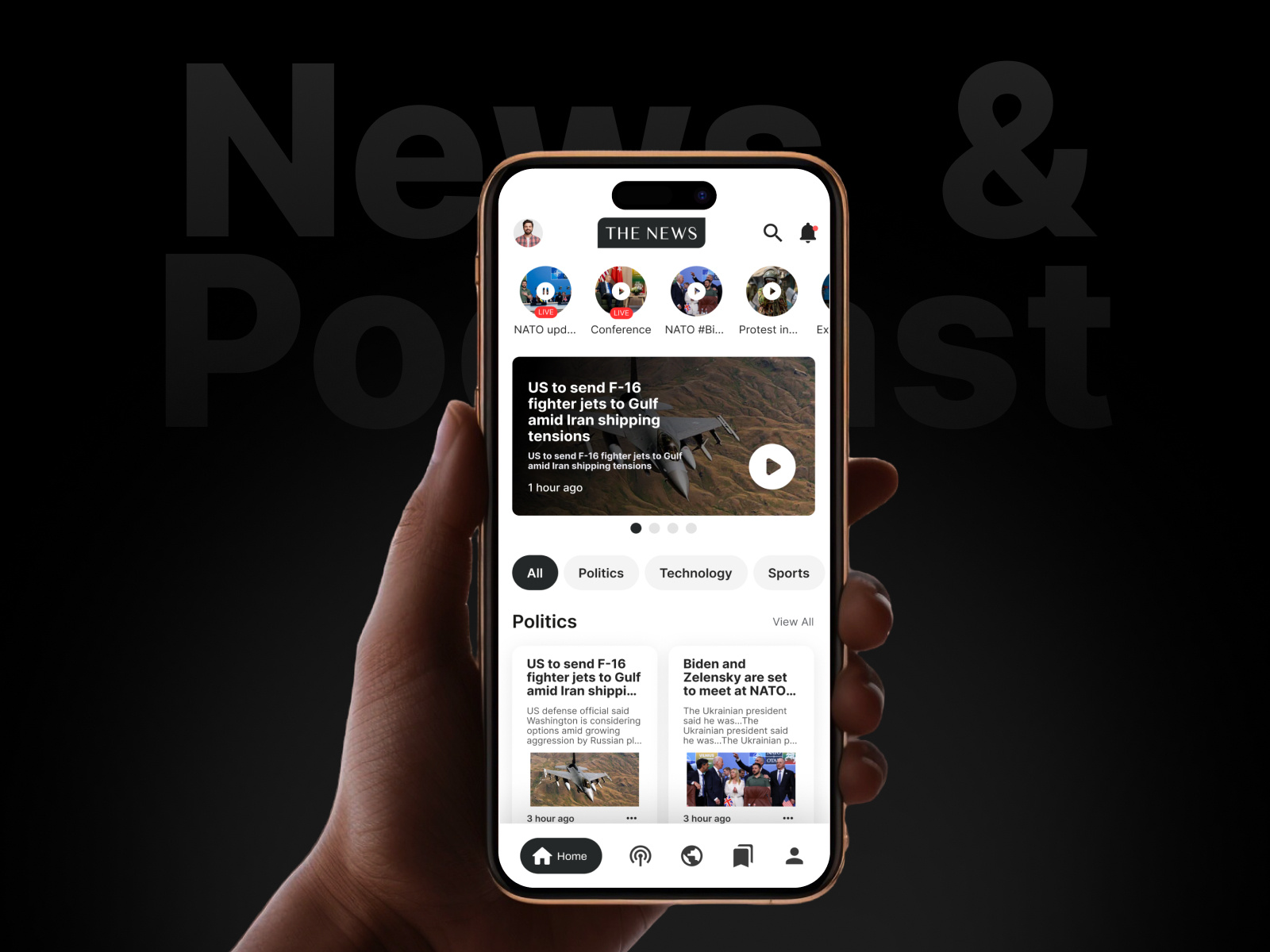 Podcast & News Platform UI app design audioplayer dribble best shot media app design modern ui netrosystems news app player podcast podcast app streaming app thumbnail trending app trendy app uiux