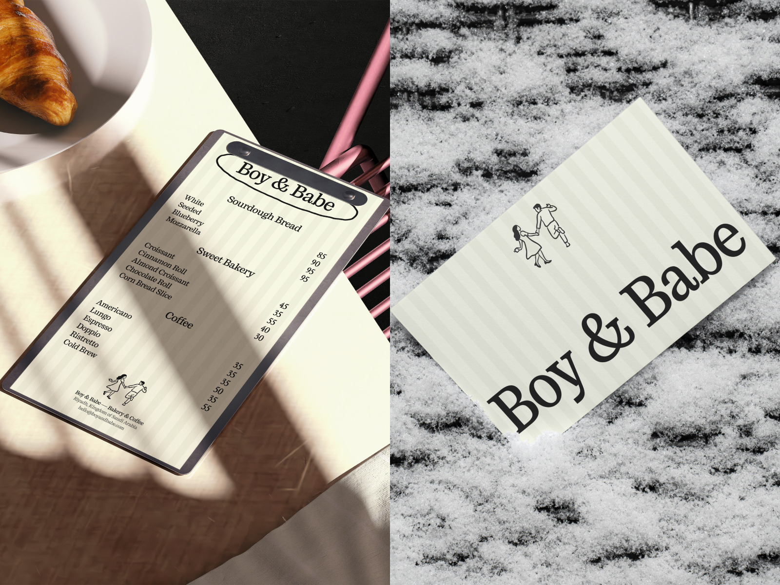 Boy & Babe — Bakery & Coffee Branding bakery bakery branding bakery logo brand identity branding bread card design clean coffe coffe shop branding illustration logo logo visual menu design minimal branding restaurant visual identity