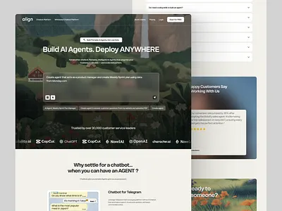 AI Agent Platform UI/UX Design agenticai agents ai ai agent aiagents artificial intelligence automation chat agent chat ai chatbot landingpage startup technology ui design uidesign voice agent voice ai web design webui