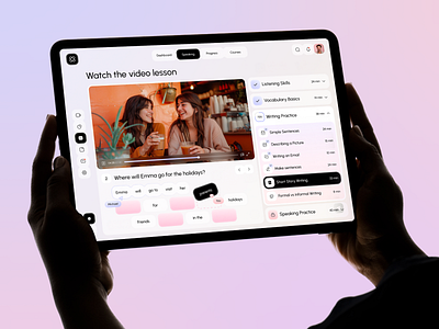 Online Language Learning Platform – EdTech Web App UI clean ui course platform design ed tech education elearning interface language learning learning platform modern we online education product design responsive design saas design tablet design ui ux user interface video learning web app design web application