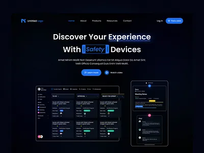 Saas Landing page Header Section blue branding design header landing page saas ui ux website