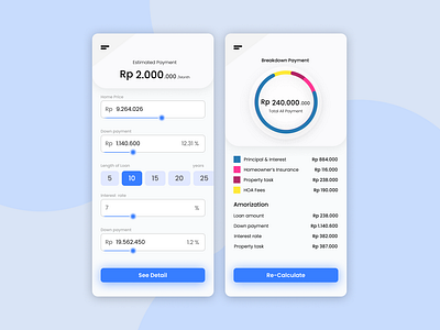 Mortgage Calculator - Mobile Design calculator calculator mortgage clean dailyui dailyui4 dailyuiday4 mortgage ui ux