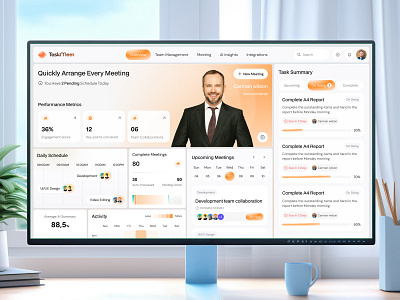 Meeting & Task Management Dashboard UI/UX Design By ExpertSquad meeting management task management task management app task management dashboard task management design task management software