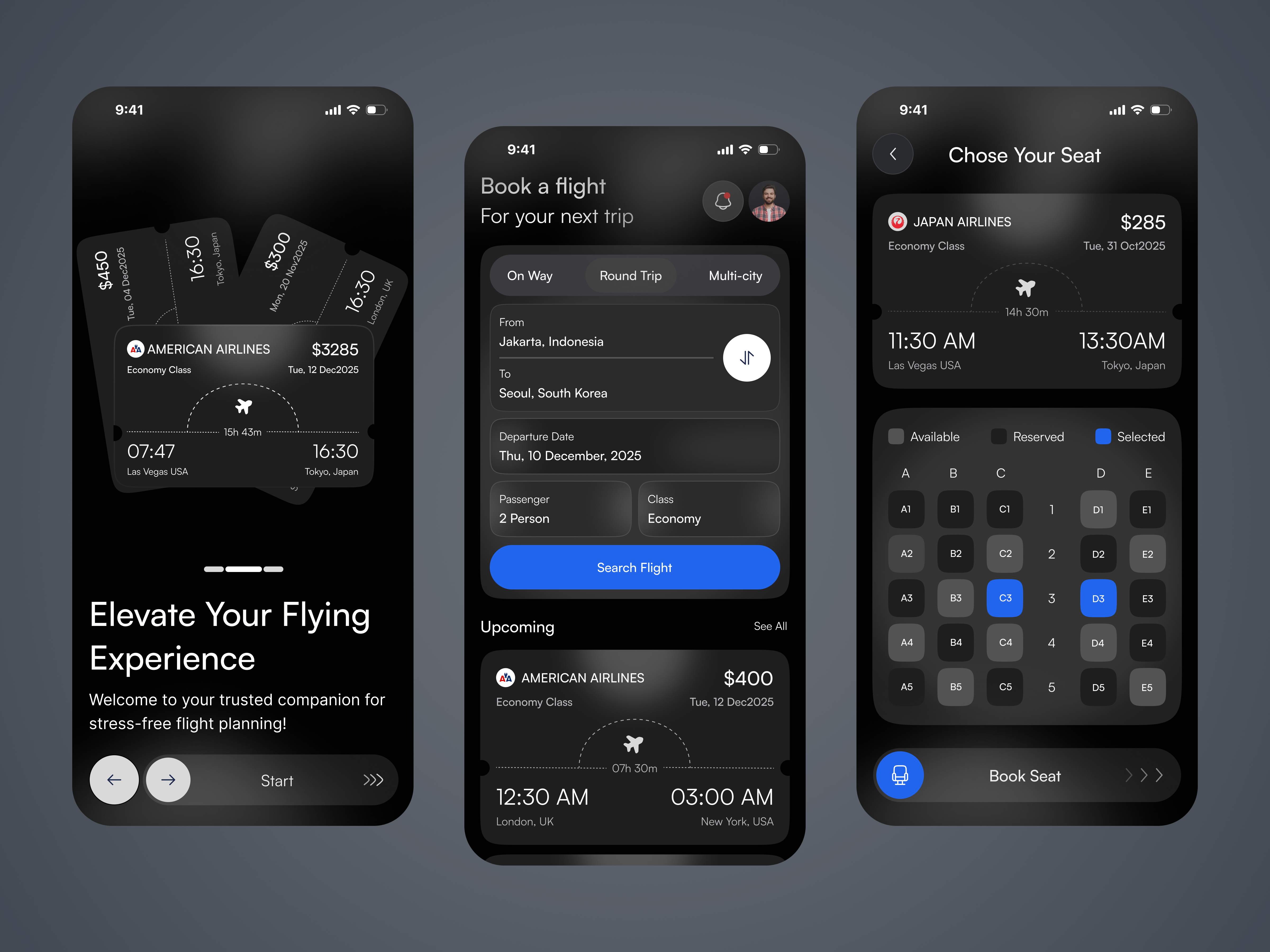 Flight Booking Mobile App UI – Travel Experience Design airline app app interface booking app flight booking ios app mobile mobile app mobile app design product design travel app travel ui ui design ux design