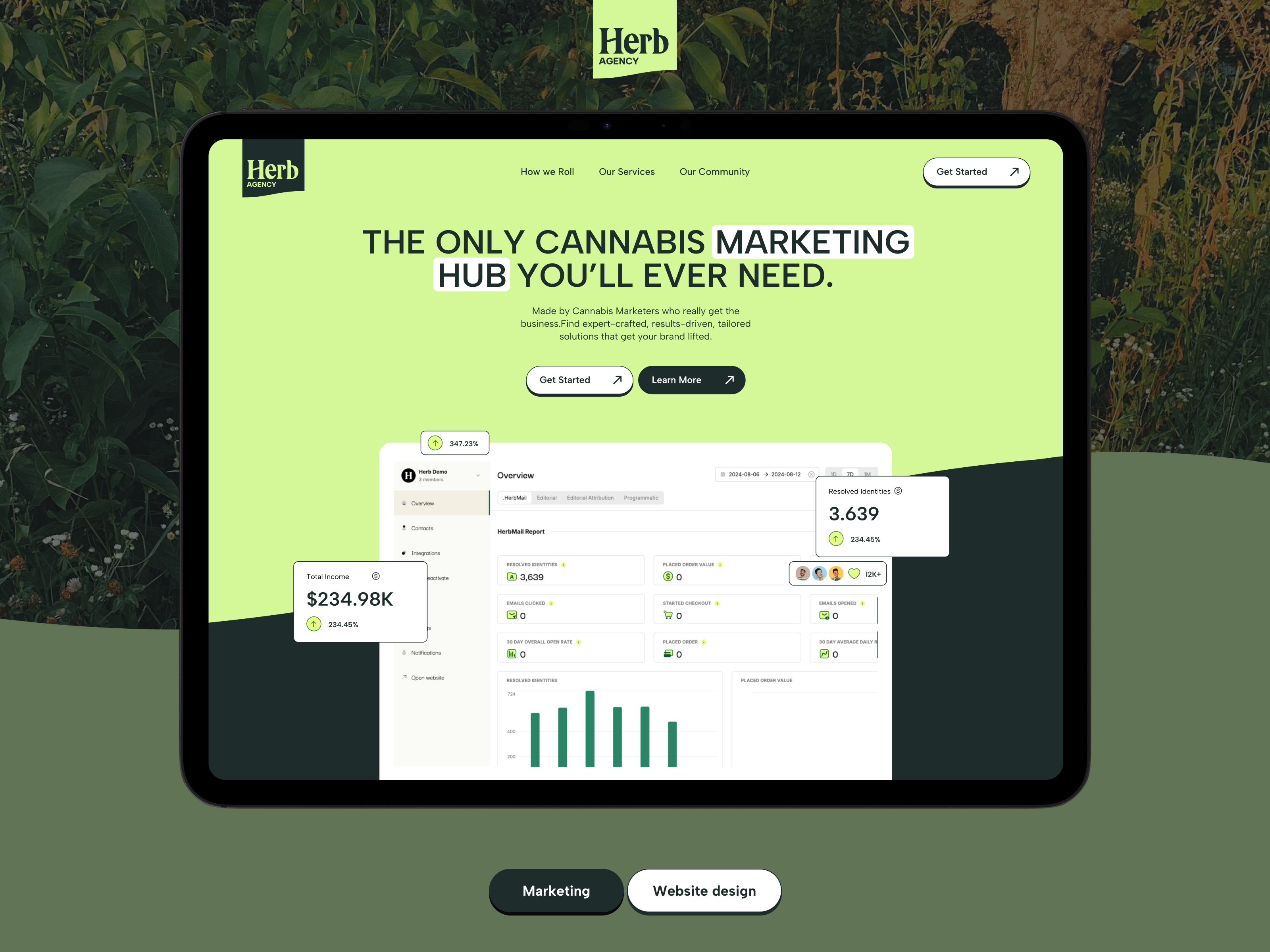 Example of Cannabis Digital Marketing Website - Herb.Agency