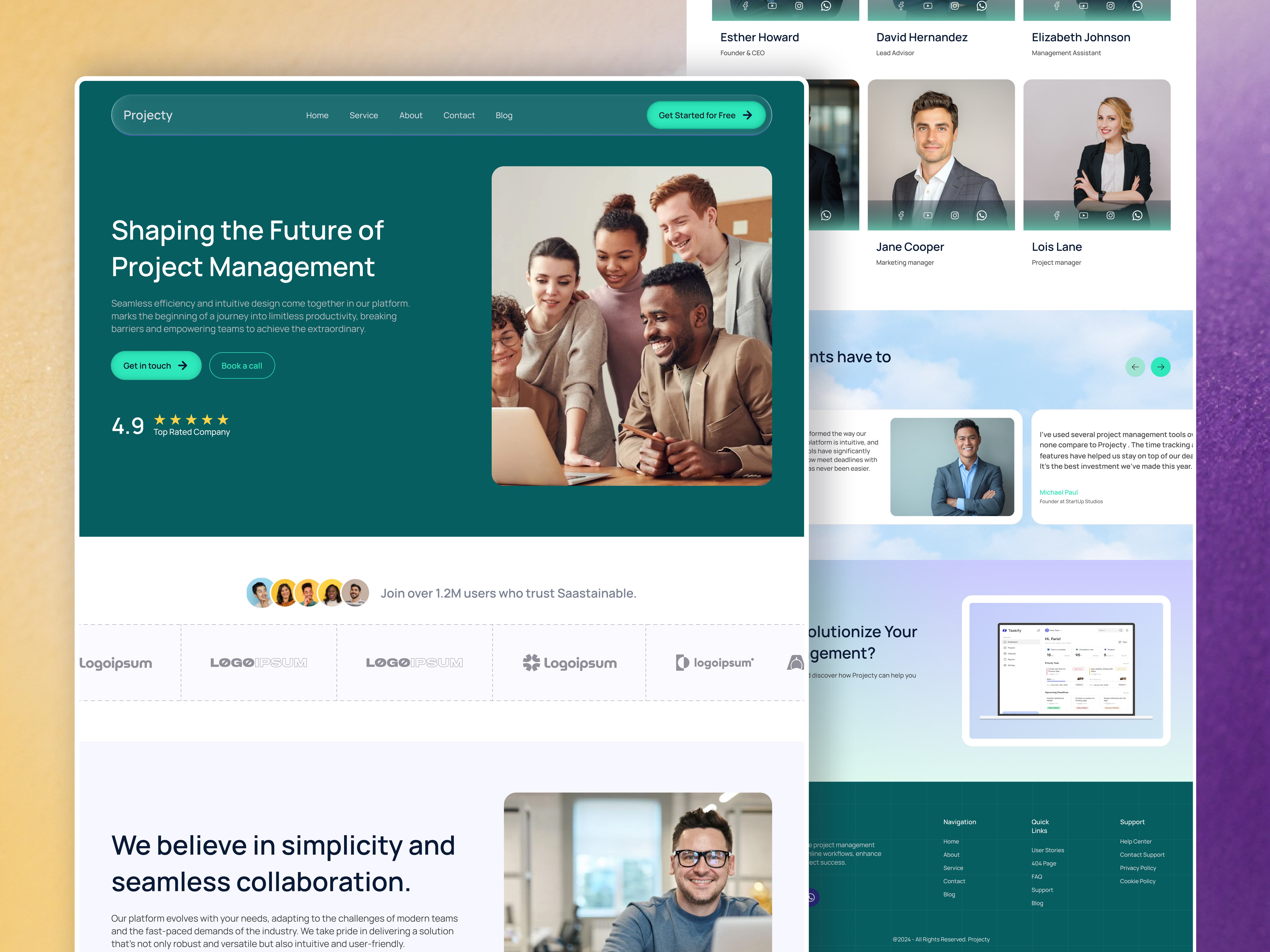 Project Management SaaS Website design graphic design home page landing page project project management saas saas landing page saas website task management ui website