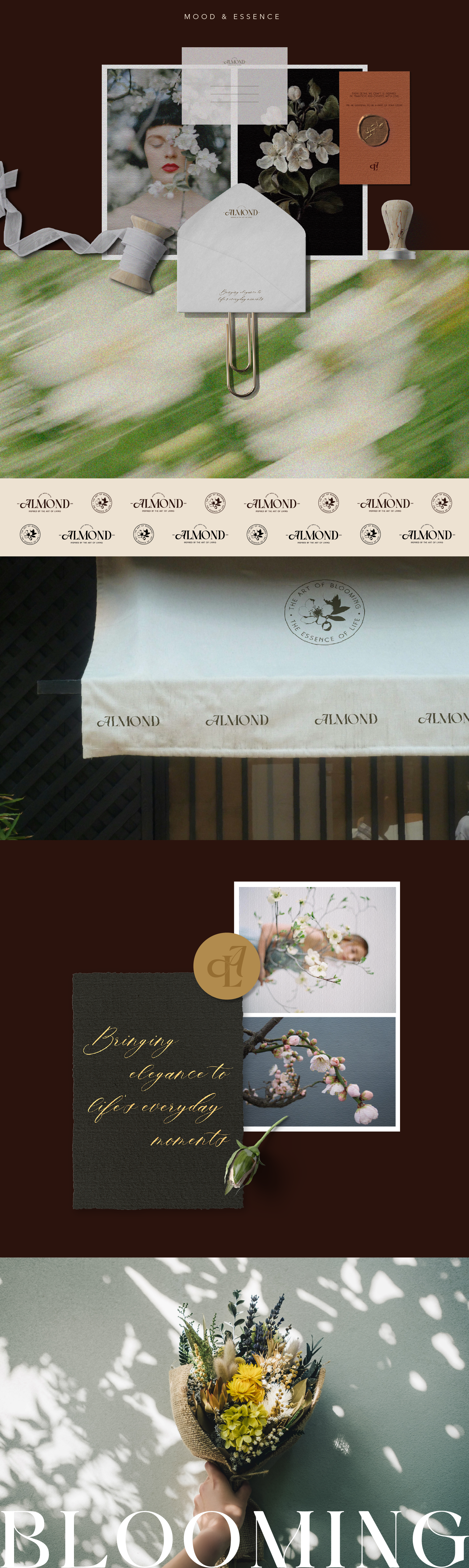 ALMOND — Mood & Brand Essence art direction brand design brand essence brand identity brand mood branding concept design creative direction editorial design feminine branding lifestyle branding luxury branding moodboard nature inspired visual identity visual storytelling