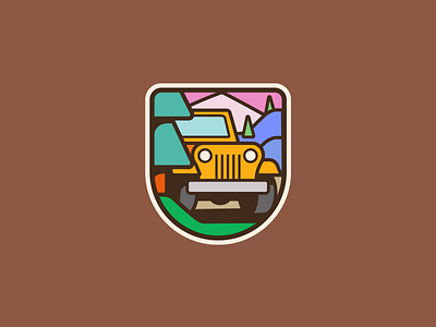 Willys Badge badge branding car badge car logo clean colorful emblem geometric icon identity illustration logo mountains nature shapes ss trees vintage willys willys badge