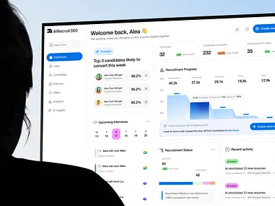 AI Recruitment Platform UIUX ai ai application ai assistant ai recruitment application b2b dashboard dashboard design employee hiring hr human resources people management product product design recruitment recruitment application saas web app