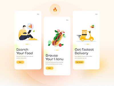 Food Delivery - Mobile App 3d app clean figma food food app food delivery illustration modern restarurant ui ux