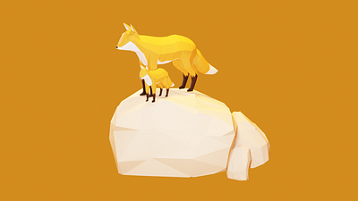 Lowpoly fox 100daysof3d blender character cyclesrender fox lowpoly