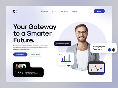 SAAS Landing Page clean dashboard design digital finance hero section interface landing landing page light theme minimal modern muhammad ali saas saas landing page saas website ui ux web website