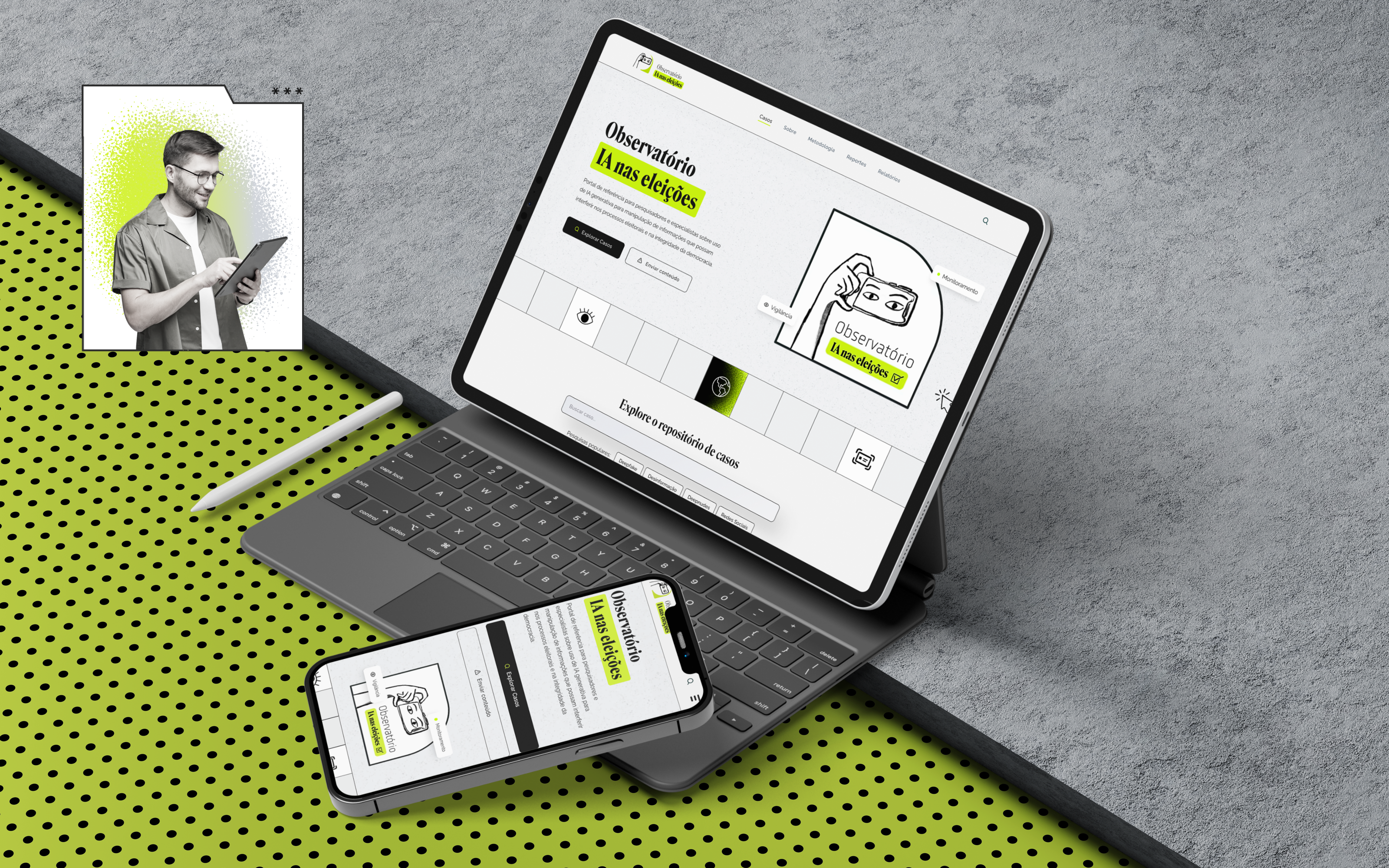 Observatório IA nas eleições Website artificial inteligence blog brutalism elections hub ia inspiration portal repository service ui velx web website